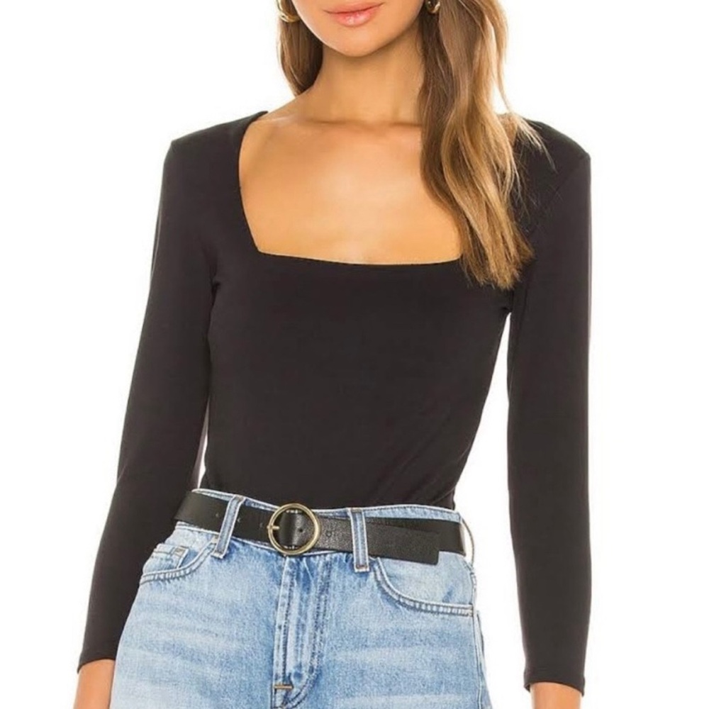 Free People Truth or Square Black Body suit